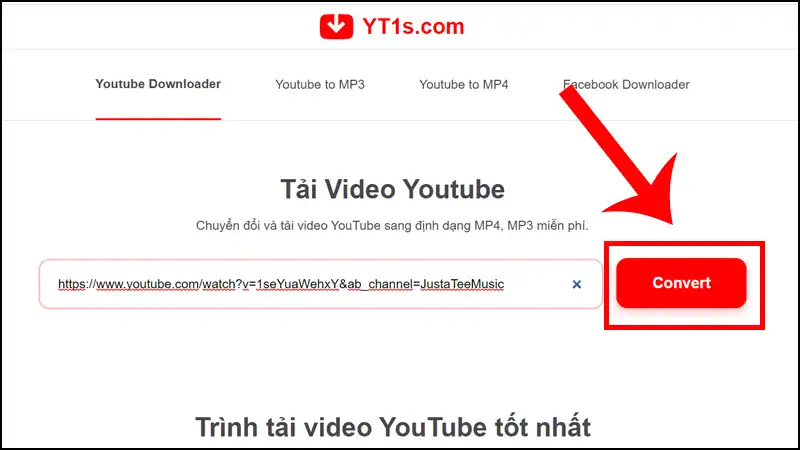 Tải video trên YouTube bằng YT1s online