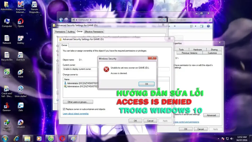 HƯỚNG DẪN SỬA LỖI ACCESS IS DENIED TRONG WINDOWS 10