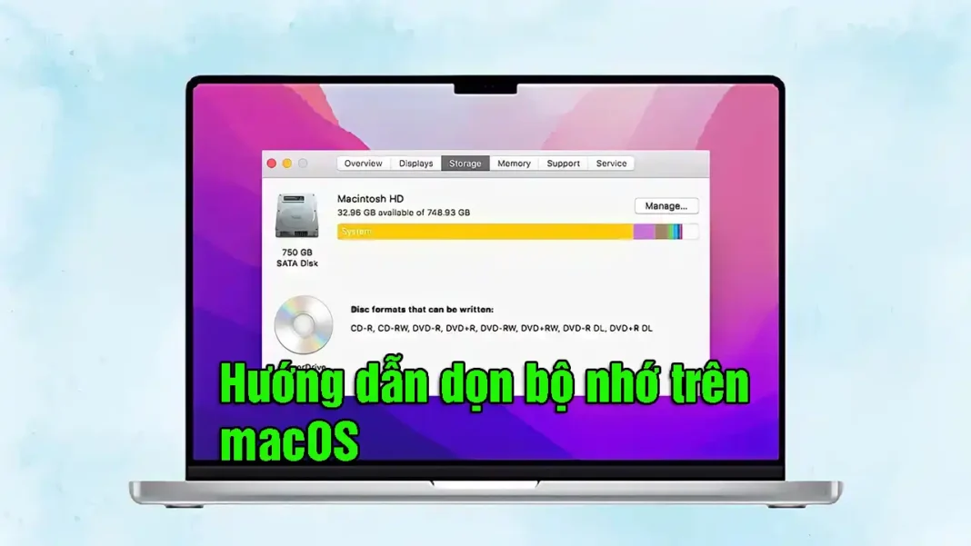 Hướng dẫn dọn bộ nhớ trên macOS