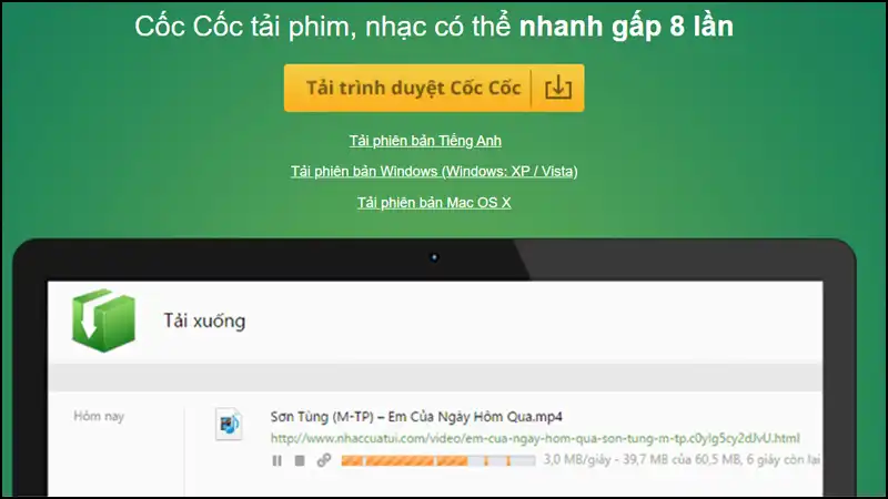 Tải video trên YouTube bằng trình duyệt Cốc Cốc