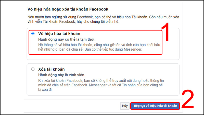 HƯỚNG DẪN KHÓA TÀI KHOẢN FACEBOOK TẠM THỜI HOẶC VĨNH VIỄN