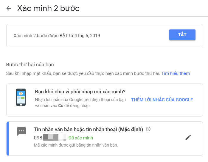 HƯỚNG DẪN XÁC MINH 2 BƯỚC CHO TÀI KHOẢN GMAIL GOOGLE