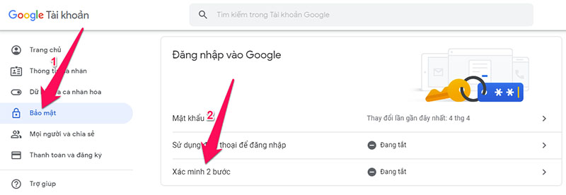 HƯỚNG DẪN XÁC MINH 2 BƯỚC CHO TÀI KHOẢN GMAIL GOOGLE