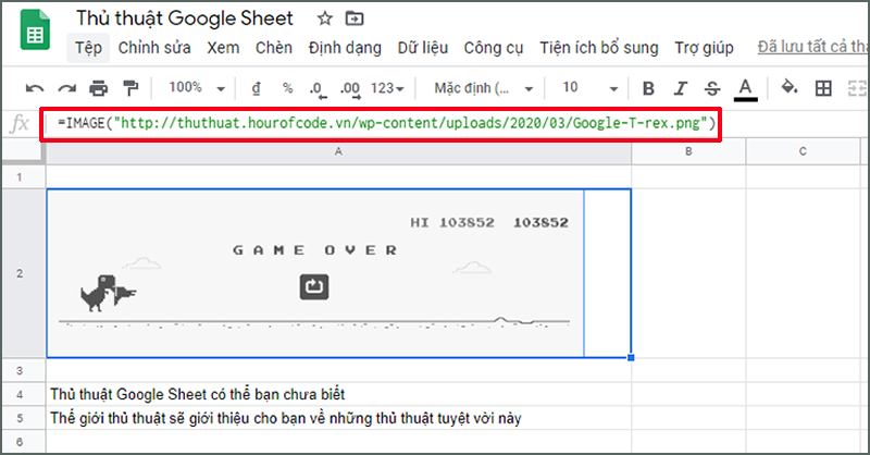 NHỮNG THỦ THUẬT GOOGLE SHEETS BẠN CẦN BIẾT