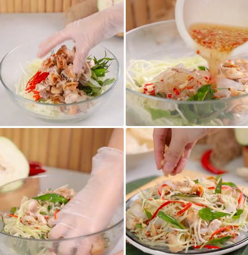 Gỏi đu đủ Thái Lan có tên là Som Tam hoặc Som Tum, phiên âm tiếng Việt là xổm tam (ส้มตำ hoặc ส้มตำ), tên trong tiếng Isan là Tam Bak Hung (ตำบักหุ่ง- Tam Bàk Hùŋ). Món gỏi đu đủ Thái được Google tôn vinh trên trang chính ngày 14/12/2021.