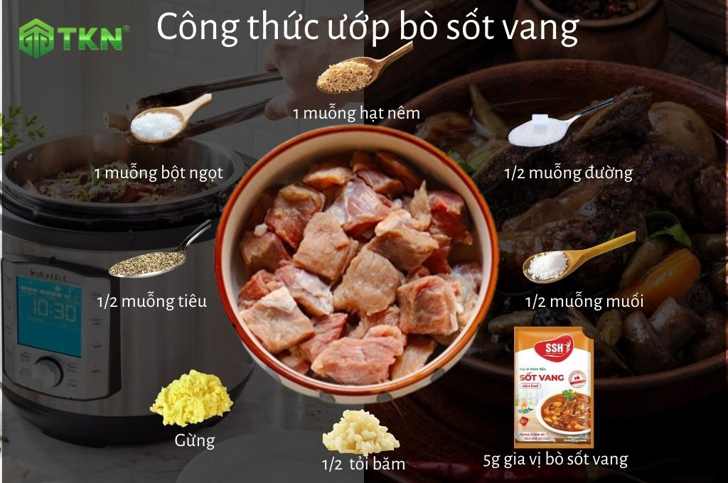 Công thức ướp bò sốt vang