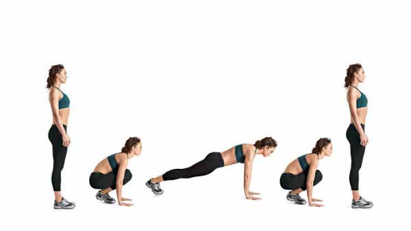 Burpee giúp đốt cháy calo trong bài tập HIIT