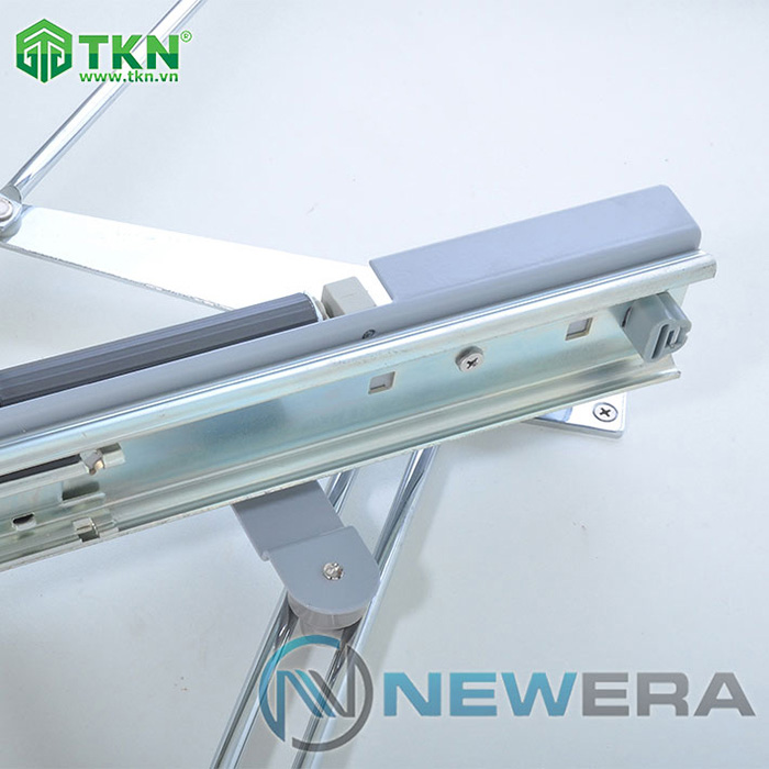 Giá xoong nồi góc Newera ray trượt giảm chân