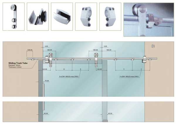 Phụ kiện cửa trượt lùa kính