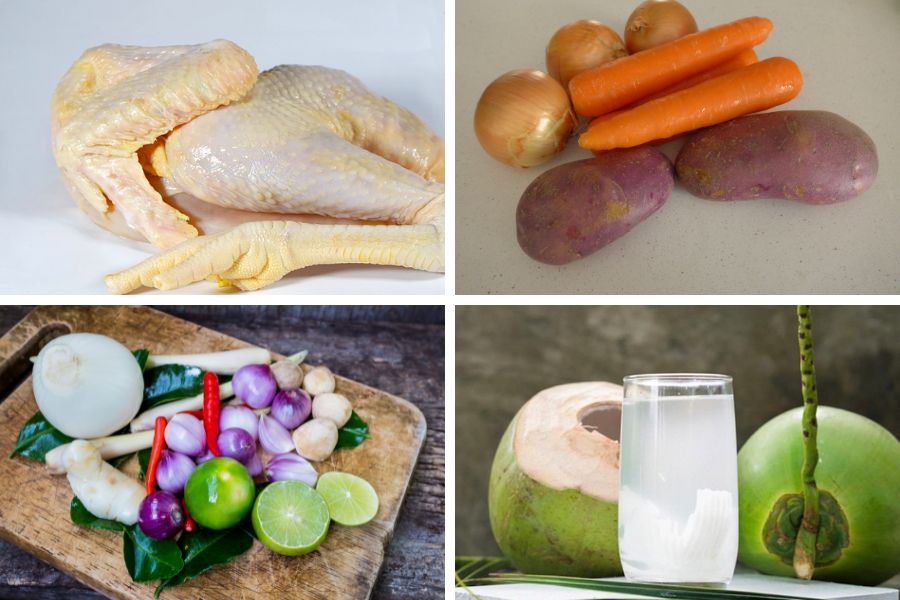 Nguyên liệu chế biến cà ri gà