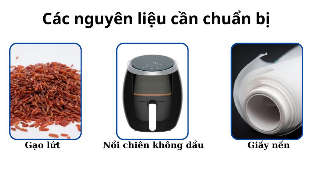 nguyên liệu cần khi rang gạo lứt